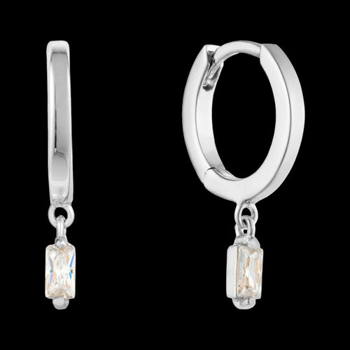 ANIA HAIE GLOW GETTER SILVER GLOW HUGGIE HOOP EARRINGS