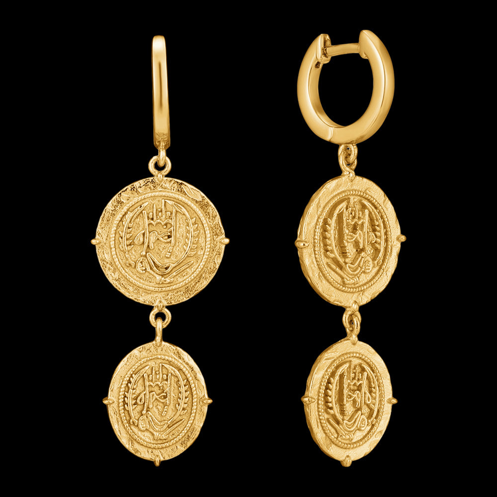 ANIA HAIE GOLD DIGGER AXUM MINI HOOP DROP EARRINGS