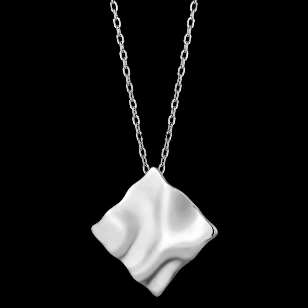 ANIA HAIE METAL CRUSH SILVER CRUSH SQUARE 43-48CM NECKLACE