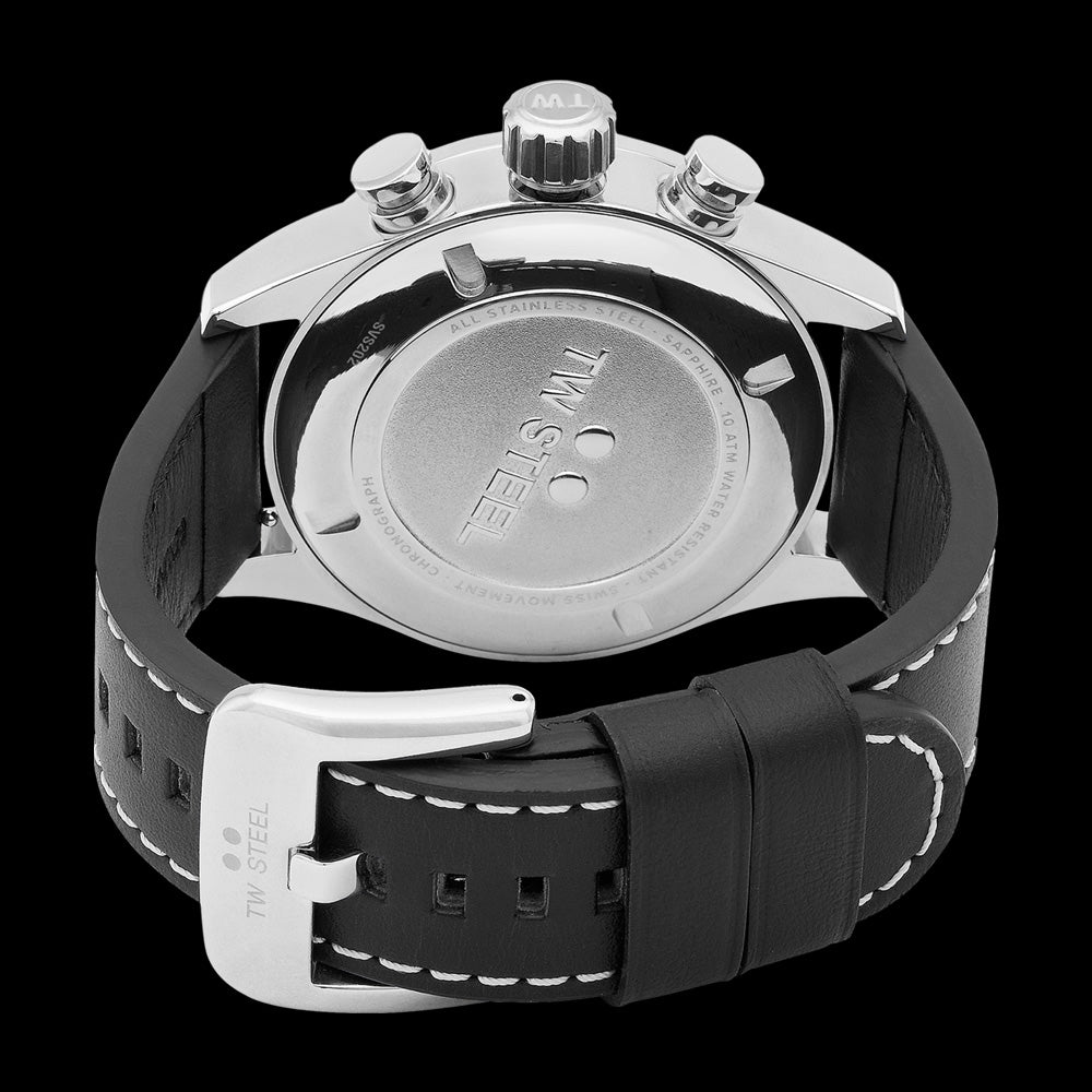 TW STEEL SWISS SAPPHIRE VOLANTE CHRONO BLACK DIAL WATCH SVS202 - BACK VIEW