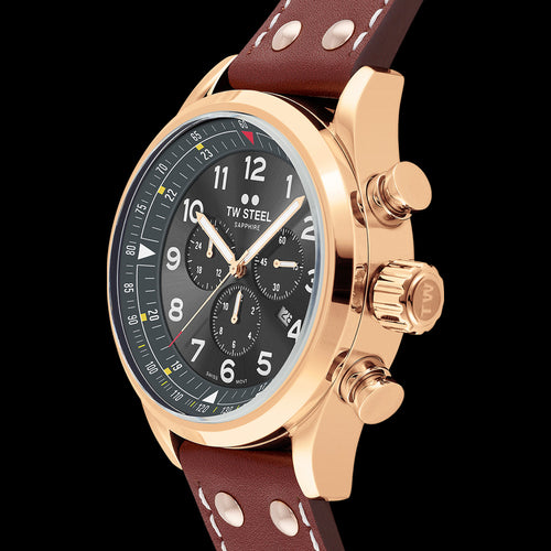 TW STEEL SWISS SAPPHIRE VOLANTE CHRONO ROSE GOLD WATCH SVS203 - SIDE VIEW