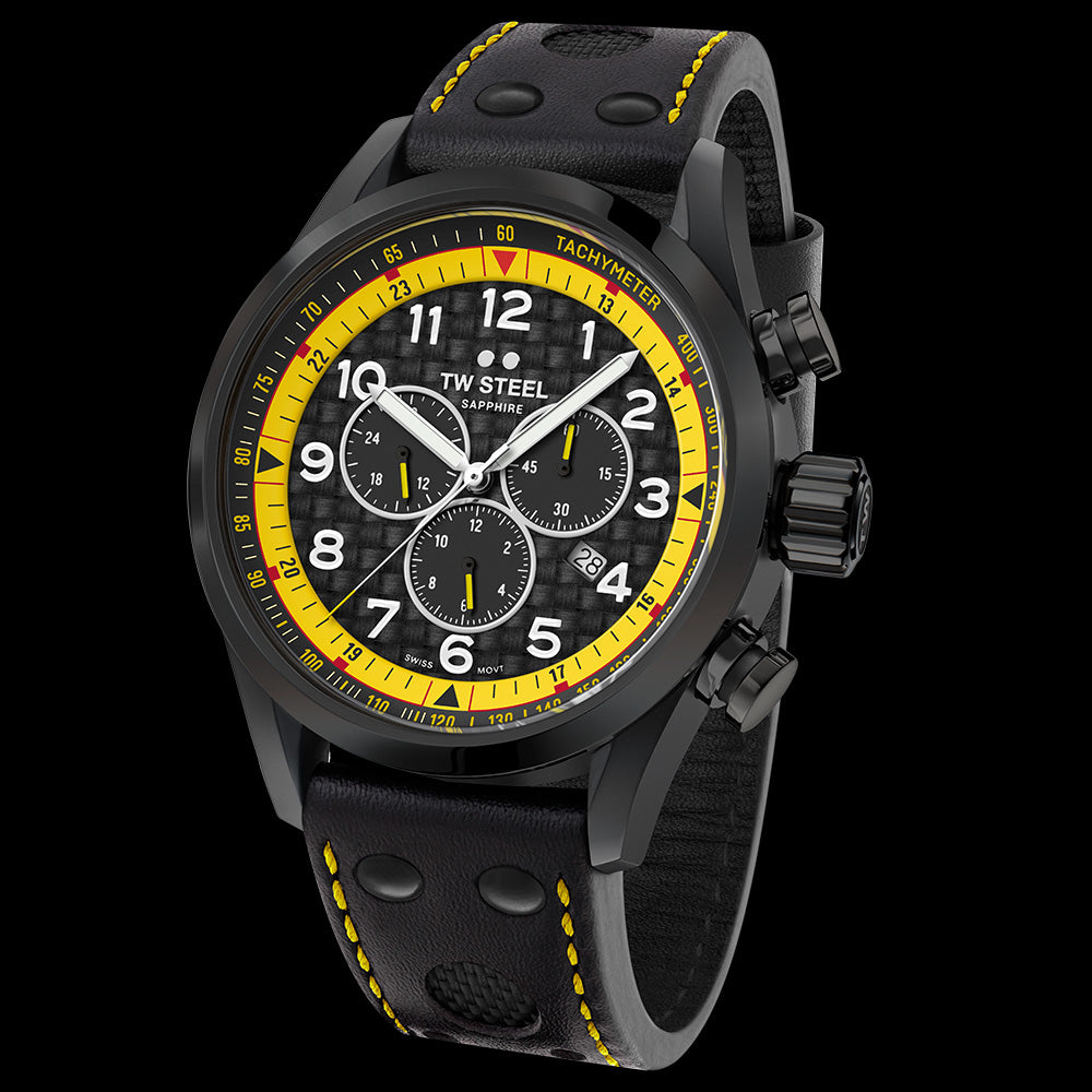 TW STEEL CORONEL WTCR THE SNOWMAN 50 SPECIAL EDITION SWISS VOLANTE WATCH SVS301 - TILT VIEW