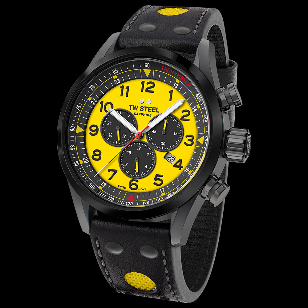 TW STEEL CORONEL WTCR THE SNOWMAN 50 LIMITED EDITION SWISS VOLANTE WATCH SVS302 - TILT VIEW