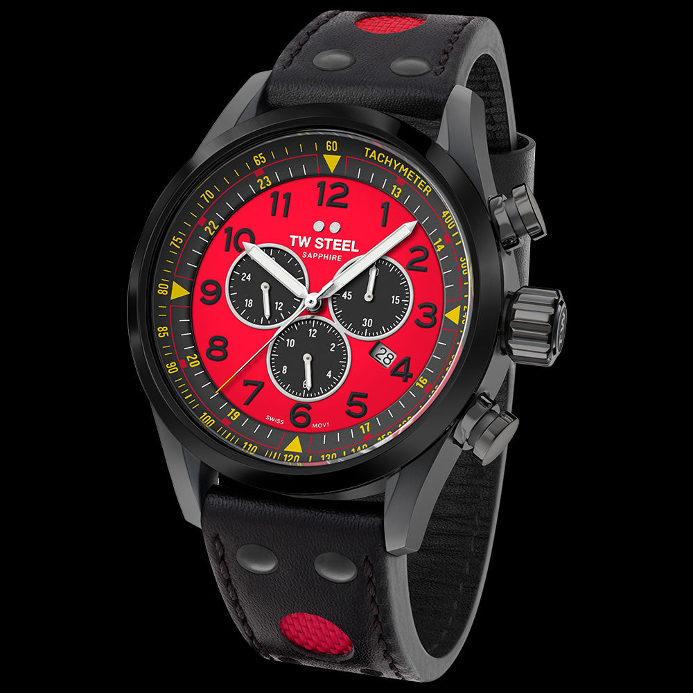 TW STEEL TOM CORONEL RACING TCR LIMITED EDITION SWISS VOLANTE WATCH SVS304 - TILT VIEW