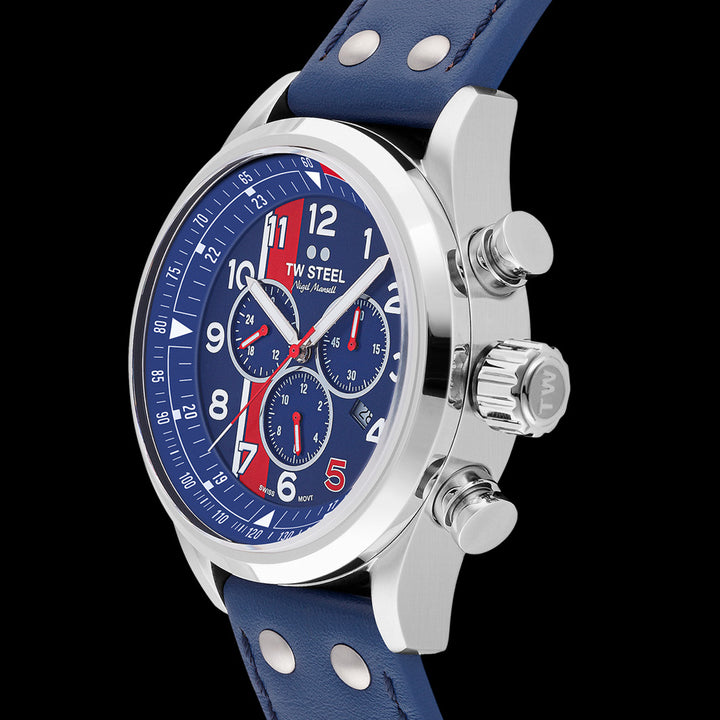 TW Steel Nigel Mansell Red 5 F1 Limited Edition Swiss Watch SVS307 Silver Steel