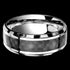 STAINLESS STEEL MEN'S 8MM BLACK CARBON FIBRE INLAY RING - FRONT VIEW