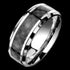 STAINLESS STEEL MEN'S 8MM BLACK CARBON FIBRE INLAY RING