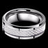 STAINLESS STEEL MEN'S 8MM LIGHT GREY CARBON FIBRE INLAY RING - TOP VIEW
