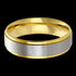 STAINLESS STEEL MEN'S 6MM MATT FINISH TWO-TONE GOLD IP STEP EDGE RING - FRONT VIEW