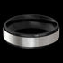 STAINLESS STEEL MEN'S 6MM MATT FINISH TWO-TONE BLACK IP STEP EDGE RING - TOP VIEW