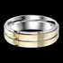 STAINLESS STEEL MEN'S 8MM GOLD IP DUAL CHANNEL RING - FRONT VIEW