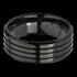 TITANIUM MEN'S 8MM MULTI CHANNEL BLACK IP RING - FRONT VIEW