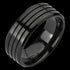 TITANIUM MEN'S 8MM MULTI CHANNEL BLACK IP RING