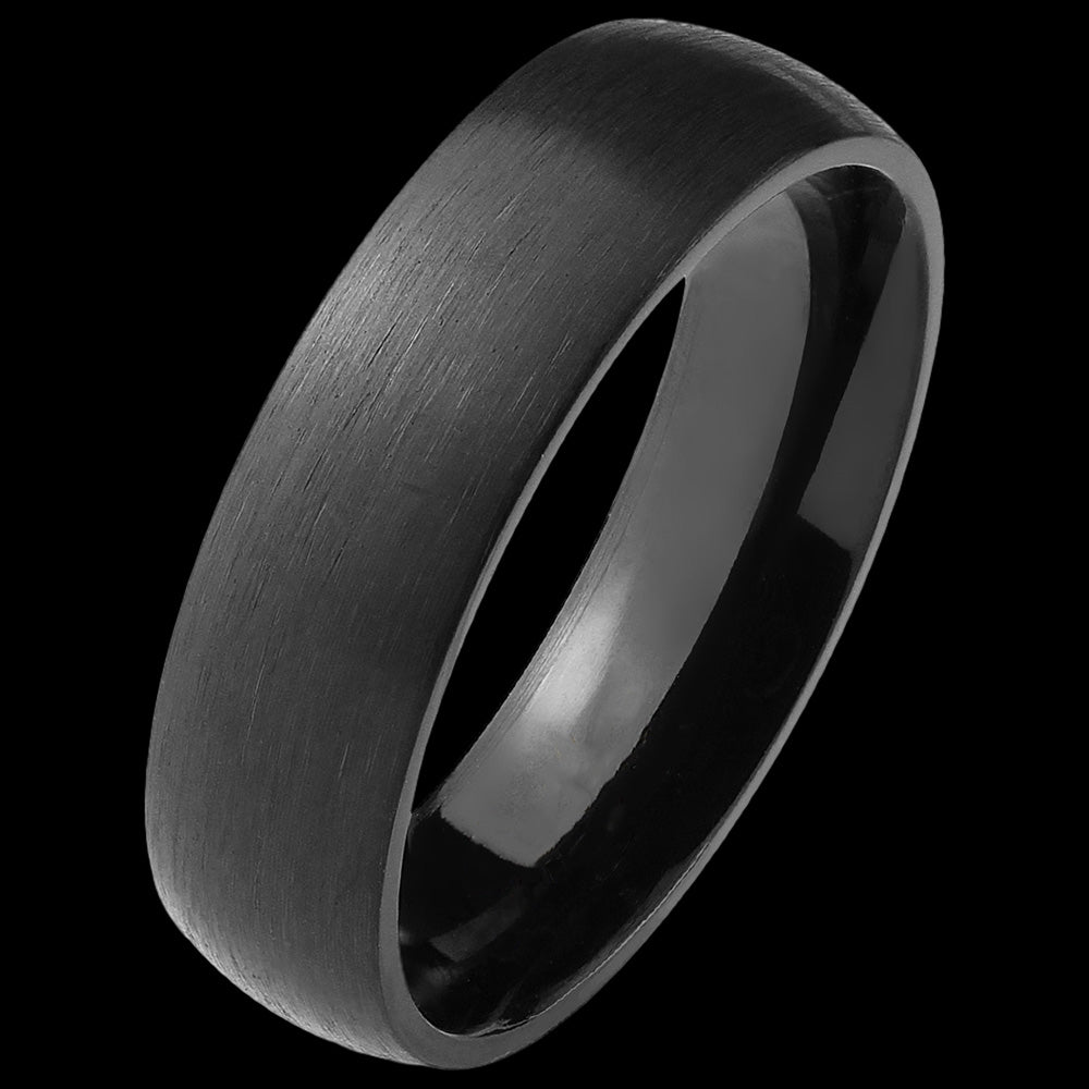 TITANIUM MEN'S 6MM BLACK IP MATT FINISH RING