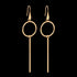 ELLANI STAINLESS STEEL ROSE GOLD OPEN CIRCLE LONG DROP BAR EARRINGS