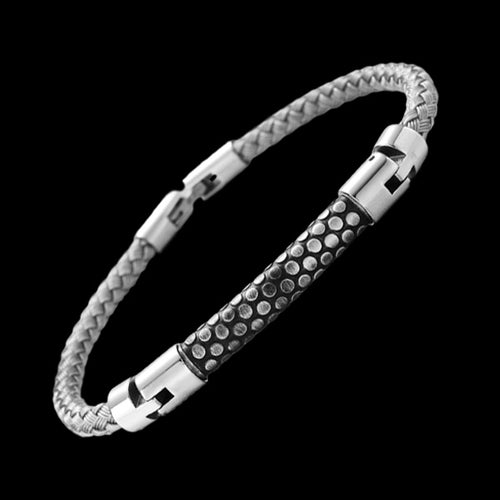 MAXIMAN DECKPLATE SILVER MEN'S CABLE BRACELET