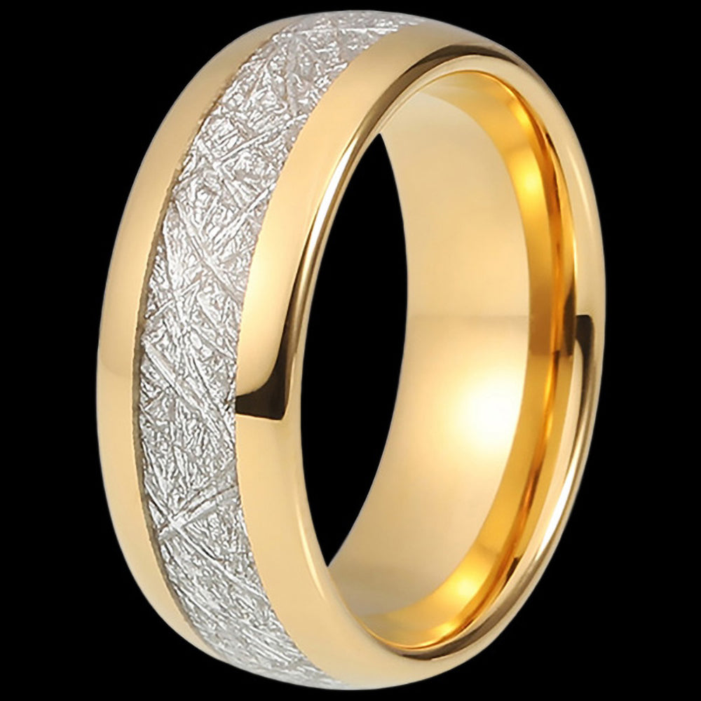 MAXIMAN GLACIER GOLD 8MM MEN'S TUNGSTEN CARBIDE RING