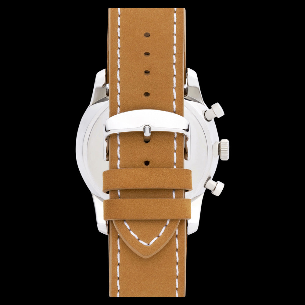 JAG MEN'S CHRIS BLUE DIAL TAN LEATHER WATCH - BACK VIEW