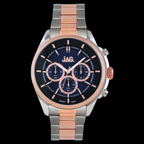 JAG MEN'S TAJ BLUE DIAL ROSE GOLD TWO-TONE WATCH