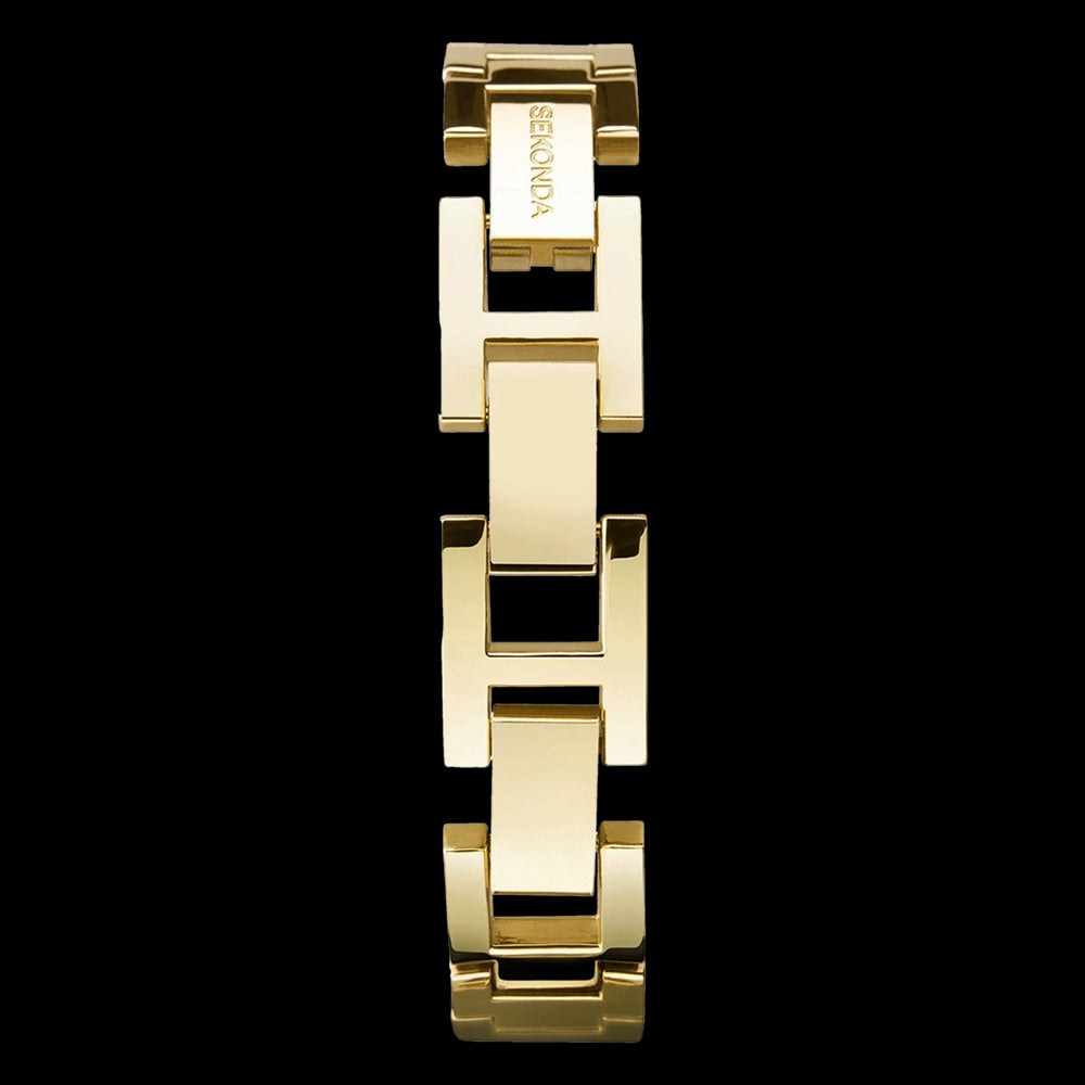 SEKSY LADIES GOLD PAVE SET CRYSTAL BRACELET WATCH - BRACELET VIEW