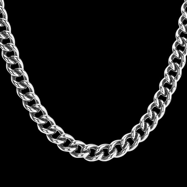 STAINLESS STEEL MEN'S CURB CHAIN 58CM NECKLACE