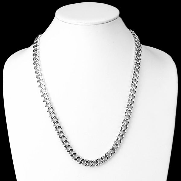 STAINLESS STEEL MEN'S CURB CHAIN 58CM NECKLACE - DISPLAY VIEW