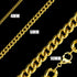 STAINLESS STEEL GOLD IP MEN'S CURB CHAIN 58CM NECKLACE | 10MM | 6MM | 4MM