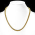 STAINLESS STEEL GOLD IP MEN'S ROUND BOX CHAIN 49CM NECKLACE | DISPLAY VIEW