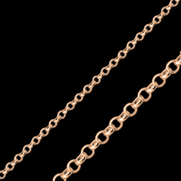 LUXXURY 2MM STERLING SILVER ROSE GOLD PLATE ROLO CHAIN NECKLACE