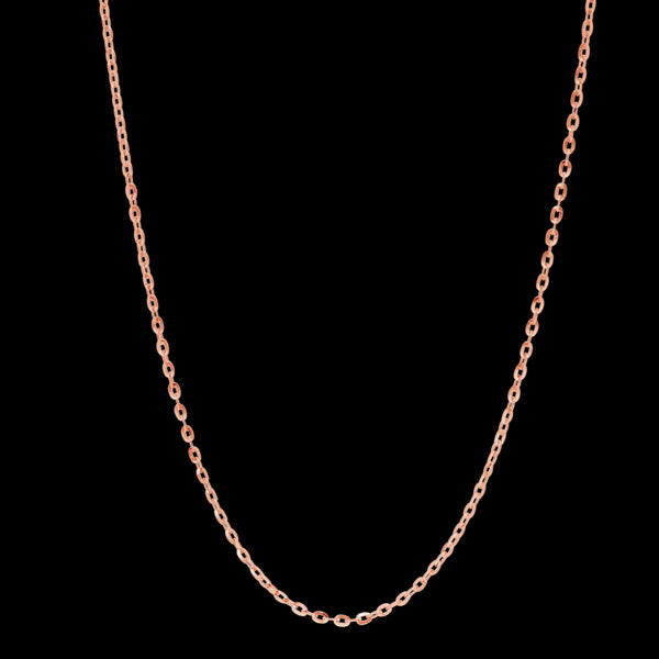 LUXXURY 2.5MM STERLING SILVER ROSE GOLD PLATE DIAMOND CUT ANCHOR CHAIN NECKLACE