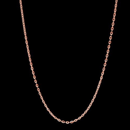 LUXXURY 2.5MM STERLING SILVER ROSE GOLD PLATE DIAMOND CUT ANCHOR CHAIN NECKLACE