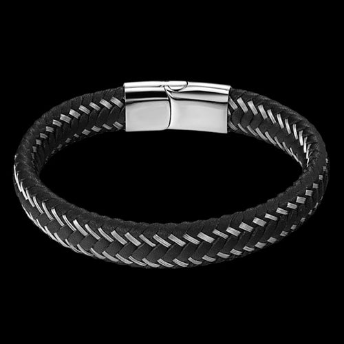 MAXIMAN NIGHTHAWK MEN'S LEATHER BRACELET - TOP VIEW