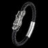 MAXIMAN DRAGON MEN'S BLACK LEATHER BRACELET