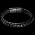 MAXIMAN TRIUMPH BLACK MEN'S BLACK LEATHER BRACELET - TOP VIEW