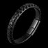 MAXIMAN TRIUMPH BLACK MEN'S BLACK LEATHER BRACELET