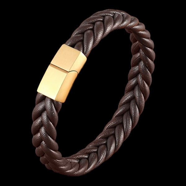 MAXIMAN SAFARI MEN'S BROWN LEATHER BRACELET