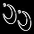 ELLANI STAINLESS STEEL 34MM CRESCENT MOON HOOP EARRINGS