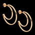 ELLANI STAINLESS STEEL ROSE GOLD 34MM CRESCENT MOON HOOP EARRINGS