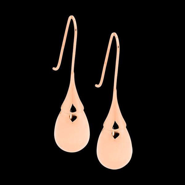 ELLANI STAINLESS STEEL ROSE GOLD BUD DROP EARRINGS