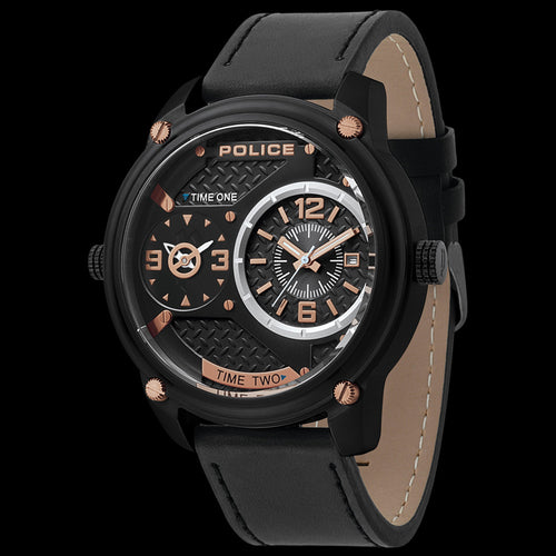 POLICE BLACKOUT BLACK LEATHER MEN'S WATCH | AUSTRALIA