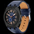 POLICE MEN'S GOBUSTAN BLACK IP BLUE LEATHER WATCH - TILT VIEW