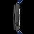 POLICE MEN'S GOBUSTAN BLACK IP BLUE LEATHER WATCH - SIDE VIEW
