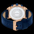 POLICE MEN'S BREMEN ROSE GOLD BLUE LEATHER WATCH - BACK VIEW