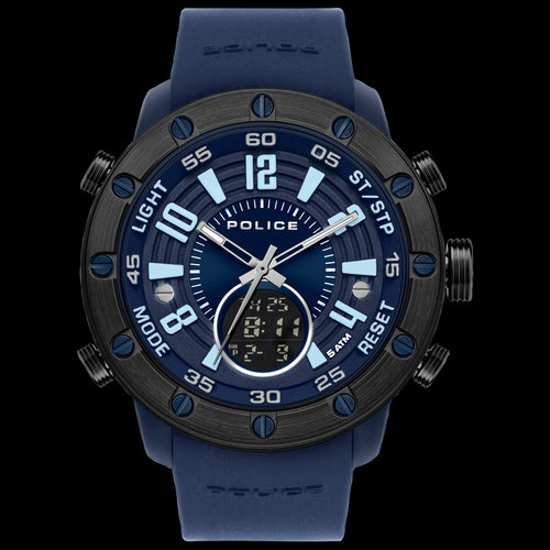 POLICE BATUR BLUE DIAL SILICONE MEN'S WATCH - AUSTRALIA