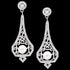 ELLANI STERLING SILVER FILIGREE PEARL DROP EARRINGS