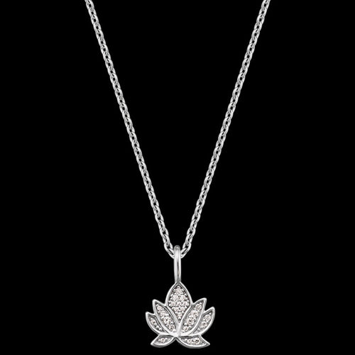LOTUS LEAF SILVER CZ NECKLACE | ENGELSRUFER AUSTRALIA