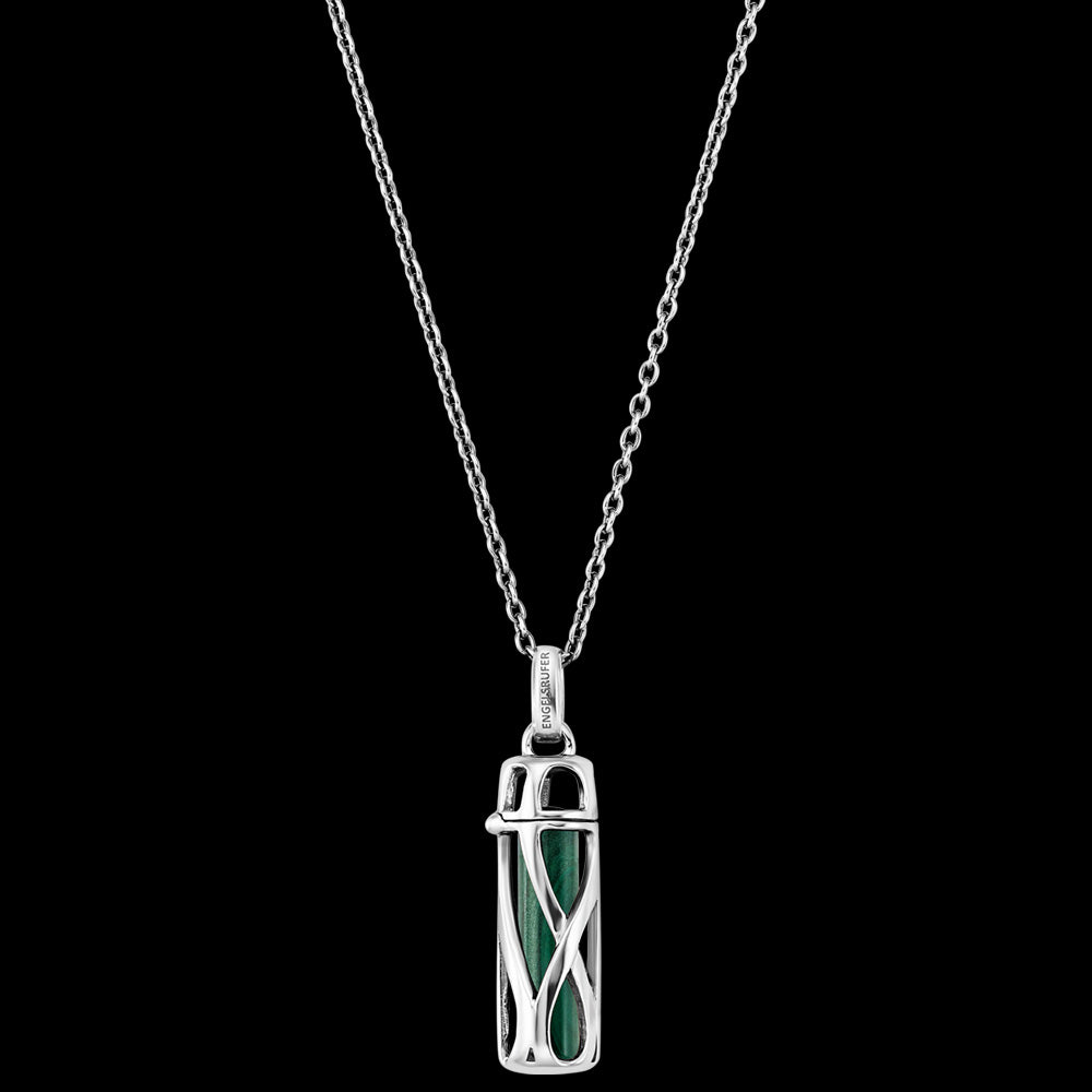 ENGELSRUFER SILVER MALACHITE POWER STONE SMALL NECKLACE