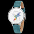 ENGELSRUFER HUMMINGBIRD PARADISE BLUE LEATHER WATCH - ANGLE VIEW
