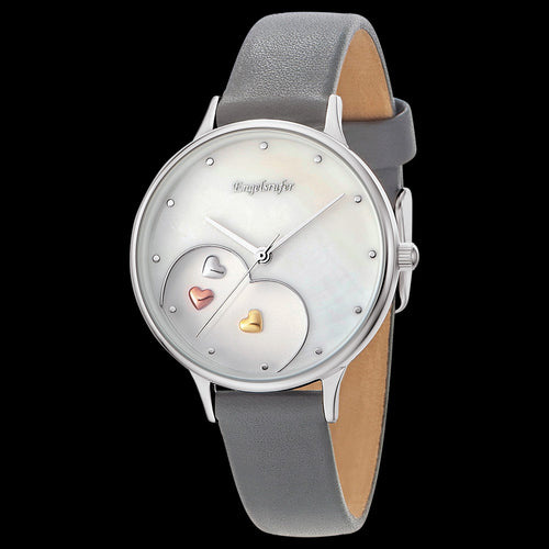 ENGELSRUFER HAPPY HEARTS SILVER GREY WATCH - ANGLE VIEW