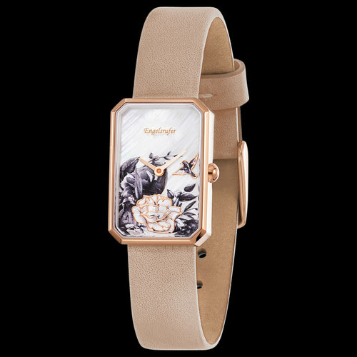 ENGELSRUFER ROMANTIC GARDEN OBLONG ROSE GOLD WATCH - ANGLE VIEW